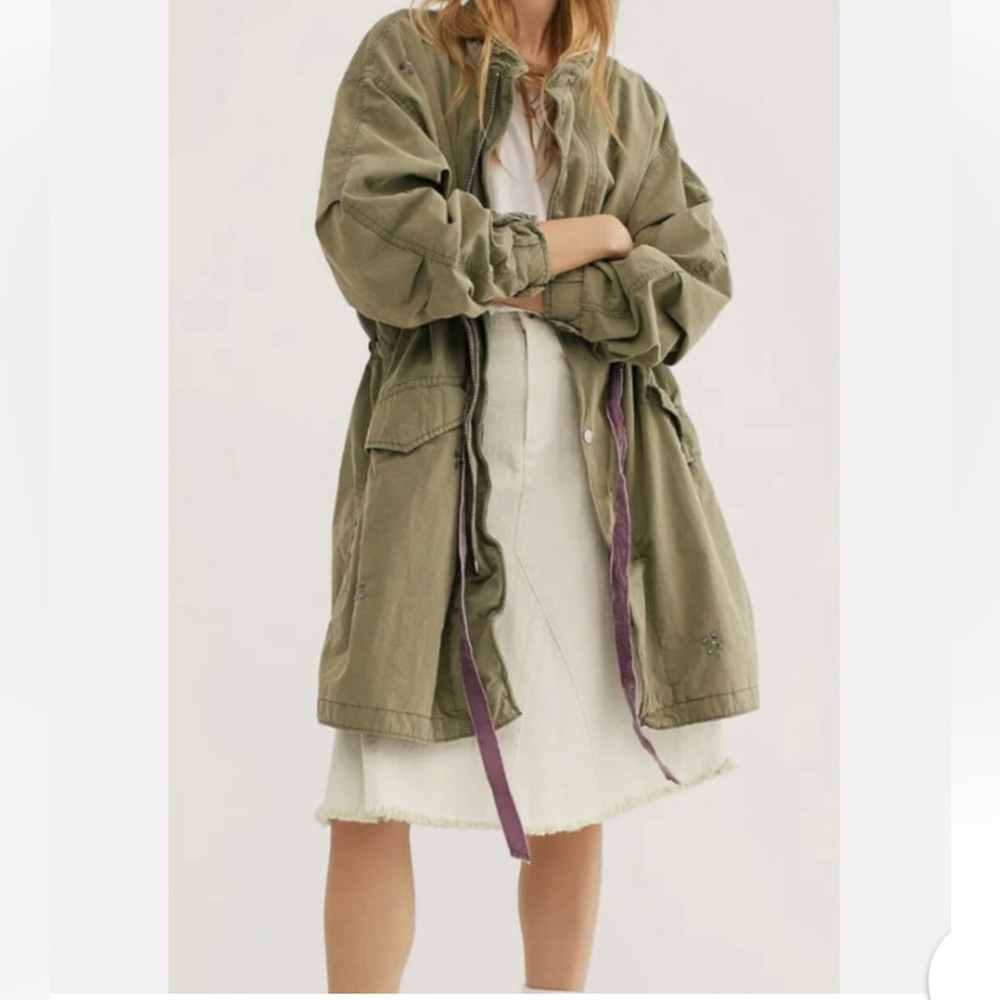 Free People Utility Jacket with Embroidered Details
